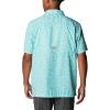 imageColumbia Mens Super Slack Tide Camp Shirt Short SleeveElectric Turquoise Deepsea Medley