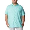 imageColumbia Mens Super Slack Tide Camp Shirt Short SleeveElectric Turquoise Deepsea Medley