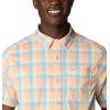 imageColumbia Mens Super Slack Tide Camp Shirt Short SleeveLight Coral Mid Gingham