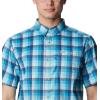 imageColumbia Mens Super Slack Tide Camp Shirt Short SleevePool Mid Gingham