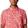 imageColumbia Mens Super Slack Tide Camp Shirt Short SleeveRed Hibiscus Kona Print