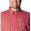 imageColumbia Mens Super Slack Tide Camp Shirt Short SleeveRed Spark Fish Bobber Print