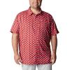 imageColumbia Mens Super Slack Tide Camp Shirt Short SleeveRed Spark Fish Bobber Print
