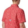 imageColumbia Mens Super Slack Tide Camp Shirt Short SleeveRed Spark Gamefish Print