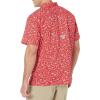 imageColumbia Mens Super Slack Tide Camp Shirt Short SleeveRed Spark Gamefish Print