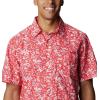imageColumbia Mens Super Slack Tide Camp Shirt Short SleeveRed Spark Kona Print