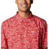 imageColumbia Mens Super Slack Tide Camp Shirt Short SleeveRed Spark Merry Mahi Print