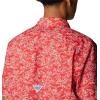 imageColumbia Mens Super Slack Tide Camp Shirt Short SleeveRed Spark Merry Mahi Print