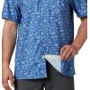 imageColumbia Mens Super Slack Tide Camp Shirt Short SleeveVivid Blue Gamefish Print