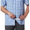 imageColumbia Mens Super Slack Tide Camp Shirt Short SleeveVivid Blue Palaka Plaid