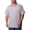imageColumbia Mens Super Slack Tide Camp Shirt Short SleeveWhite Fish Bobber Print