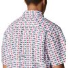 imageColumbia Mens Super Slack Tide Camp Shirt Short SleeveWhite Fish Bobber Print