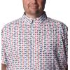 imageColumbia Mens Super Slack Tide Camp Shirt Short SleeveWhite Fish Bobber Print