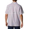 imageColumbia Mens Super Slack Tide Camp Shirt Short SleeveWhite Fish Bobber Print