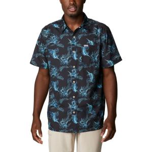 imageColumbia Mens Super Slack Tide Camp Shirt Short SleeveBlack Sails Away Print