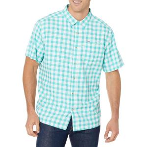 imageColumbia Mens Super Slack Tide Camp Shirt Short SleeveBright Aqua Palaka Plaid