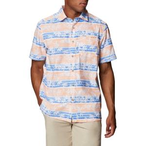 imageColumbia Mens Super Slack Tide Camp Shirt Short SleeveBright Nectar Ombre Fish Stripe