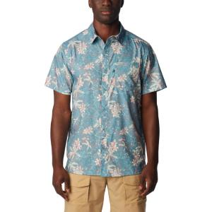 imageColumbia Mens Super Slack Tide Camp Shirt Short SleeveCanyon Blue Palmeria