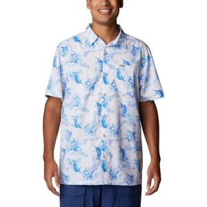 imageColumbia Mens Super Slack Tide Camp Shirt Short SleeveCarbon Fishfinder Print
