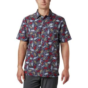 imageColumbia Mens Super Slack Tide Camp Shirt Short SleeveCarbon Tribal Fish Print