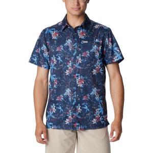 imageColumbia Mens Super Slack Tide Camp Shirt Short SleeveCollegiate Navy Palmeria