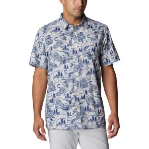 imageColumbia Mens Super Slack Tide Camp Shirt Short SleeveCool Grey Pfg Origins Print