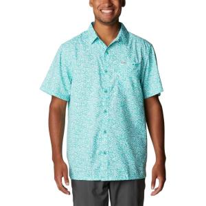 imageColumbia Mens Super Slack Tide Camp Shirt Short SleeveElectric Turquoise Deepsea Medley