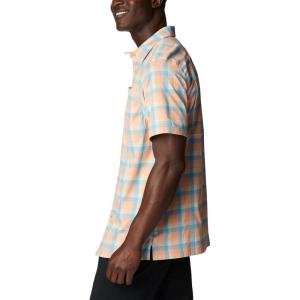 imageColumbia Mens Super Slack Tide Camp Shirt Short SleeveLight Coral Mid Gingham