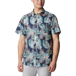 imageColumbia Mens Super Slack Tide Camp Shirt Short SleeveMint Cay Tunatropic Print