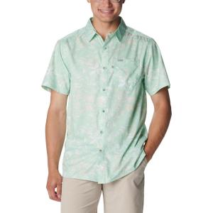 imageColumbia Mens Super Slack Tide Camp Shirt Short SleeveNew Mint Kona Kraze