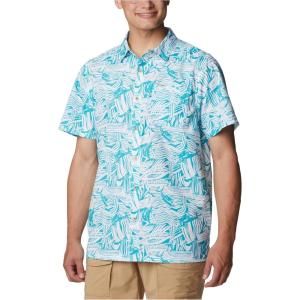 imageColumbia Mens Super Slack Tide Camp Shirt Short SleeveOcean Teal Sailstroke