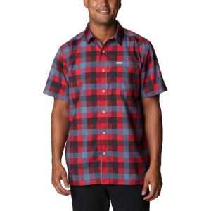 imageColumbia Mens Super Slack Tide Camp Shirt Short SleeveRed Jasper Multi Gingham