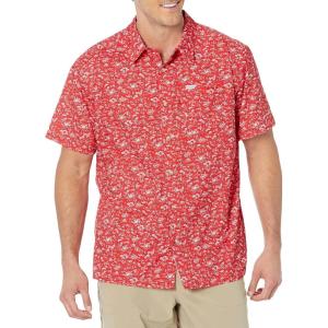 imageColumbia Mens Super Slack Tide Camp Shirt Short SleeveRed Spark Gamefish Print