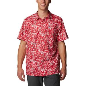 imageColumbia Mens Super Slack Tide Camp Shirt Short SleeveRed Spark Kona Kalikimaka Print