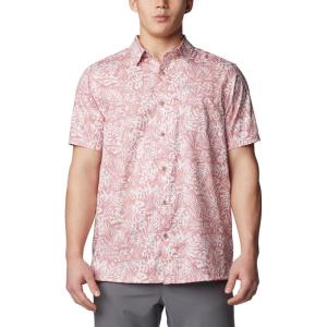 imageColumbia Mens Super Slack Tide Camp Shirt Short SleeveSandalwood Pink Tunado Tonal