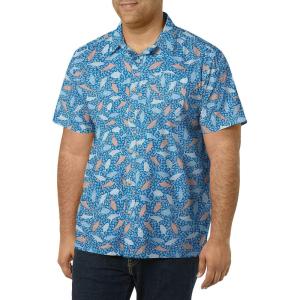 imageColumbia Mens Super Slack Tide Camp Shirt Short SleeveVivid Blue Tribal Fish Print
