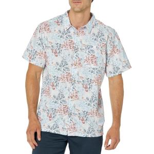 imageColumbia Mens Super Slack Tide Camp Shirt Short SleeveWhite Deep Sea Dash