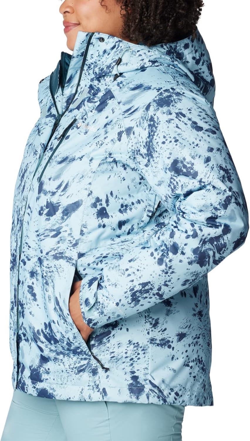 imageColumbia Womens Whirlibird IV Interchange Winter Jacket Waterproof ampamp BreathableAqua Haze Flurries Print