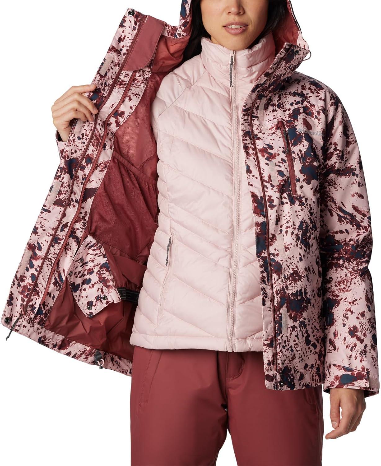 imageColumbia Womens Whirlibird IV Interchange Winter Jacket Waterproof ampamp BreathableDusty Pink Flurries Print