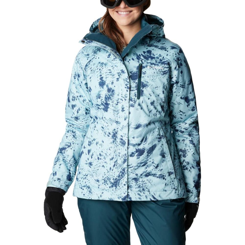 imageColumbia Womens Whirlibird IV Interchange Winter Jacket Waterproof ampamp BreathableAqua Haze Flurries Print