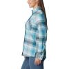 imageColumbia Womens Calico Basin Flannel Long Sleeve ShirtAqua Haze Dimensional Buffalo