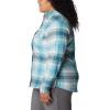 imageColumbia Womens Calico Basin Flannel Long Sleeve ShirtAqua Haze Dimensional Buffalo