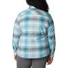 imageColumbia Womens Calico Basin Flannel Long Sleeve ShirtAqua Haze Dimensional Buffalo