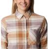 imageColumbia Womens Calico Basin Flannel Long Sleeve ShirtDusty Pink Dimensional Buffalo