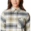 imageColumbia Womens Calico Basin Flannel Long Sleeve ShirtStone Green Dimensional Buffalo