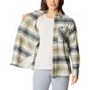 imageColumbia Womens Calico Basin Flannel Long Sleeve ShirtStone Green Dimensional Buffalo