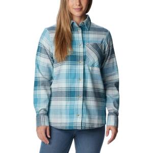 imageColumbia Womens Calico Basin Flannel Long Sleeve ShirtAqua Haze Dimensional Buffalo