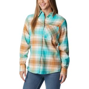 imageColumbia Womens Calico Basin Flannel Long Sleeve ShirtChalk Dimensional Buffalo