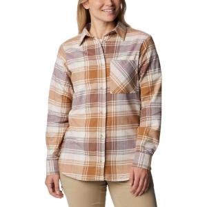 imageColumbia Womens Calico Basin Flannel Long Sleeve ShirtDusty Pink Dimensional Buffalo