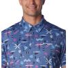 imageColumbia Mens Super Slack Tide Stretch PoloBluebell Retrobait